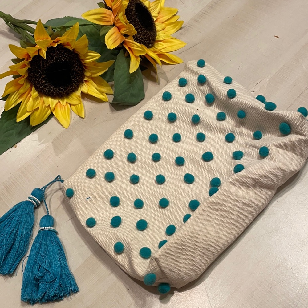 Shiraleah Pom Pom Clutch Bag